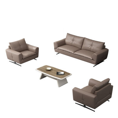 Meubles de bureau Sofa sectionnel modulaire en cuir gris pour la collaboration au bureau