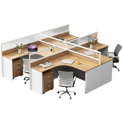 Combinaison de bureau et de chaise à quatre bits artificiels pour les entreprises multifonctionnelles