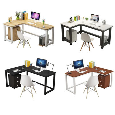 Bureau d'ordinateur de bureau avec forme convertible en L et couleurs personnalisées