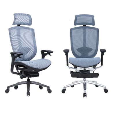 Chaise de bureau ergonomique à dos en maille avec cadre en aluminium et siège confortable