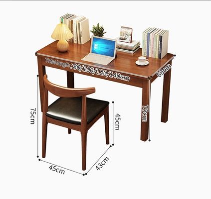 Simple bureau en bois massif et combinaison de chaise à cornes pour une étude à domicile moderne