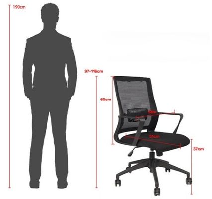 Chaise d'ordinateur de bureau à domicile chaise pivotante à treillis respirants et matériau en tissu
