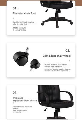 Chaise de travail réglable avec dossier haut du dos sans manche Maison robuste de conception ergonomique
