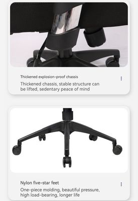 Chaise en treillis réglable en tissu, ergonomie haut dos, chaise de chef