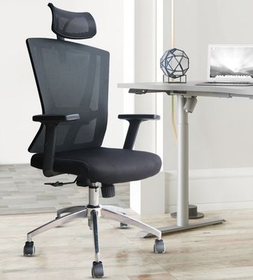 Chaise en treillis réglable en tissu, ergonomie haut dos, chaise de chef