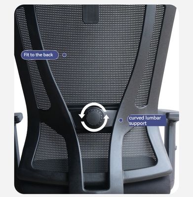 Chaise en treillis réglable en tissu, ergonomie haut dos, chaise de chef