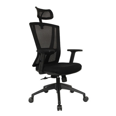 Chaise en treillis réglable en tissu, ergonomie haut dos, chaise de chef