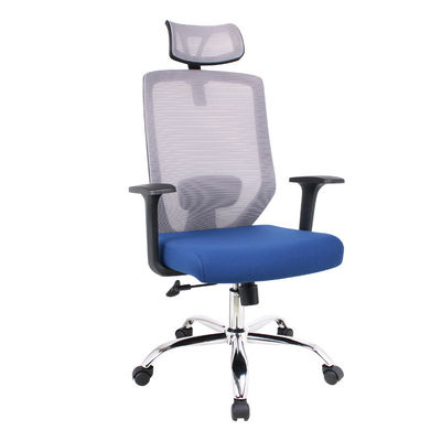 Chaise de bureau haute arrière de design moderne avec fonction pivotante et coussin bleu OEM ODM
