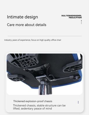 Chaise de bureau haute arrière de design moderne avec fonction pivotante et coussin bleu OEM ODM