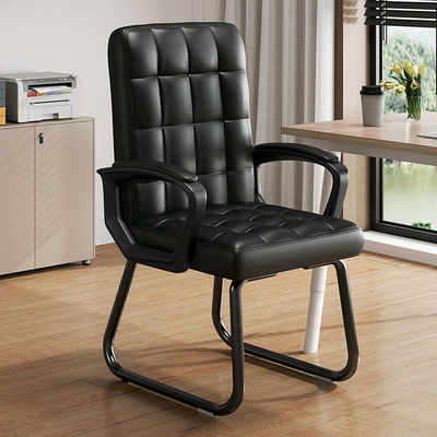 Réception Chaise de bureau en cuir en PU noir avec fonction de levage réglable et rotatif