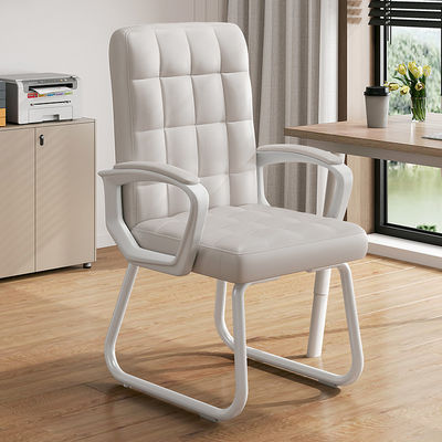 Réception Chaise de bureau en cuir en PU noir avec fonction de levage réglable et rotatif
