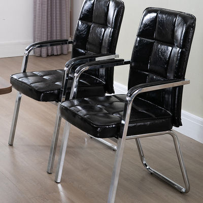 Chaise haute de visiteur en cuir synthétique surdimensionnée pour la réception et la table de conférence du bureau