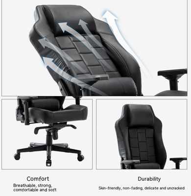 Chaise de bureau en cuir en PU à dos haut avec couleurs personnalisées et siège rembourrée en tissu idéal