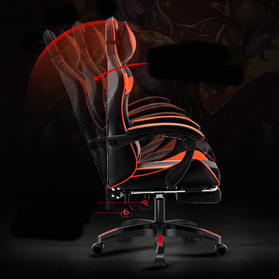 Chaise de jeu pour adultes avec repose-pieds, repose-tête et support lombaire en cuir technologique