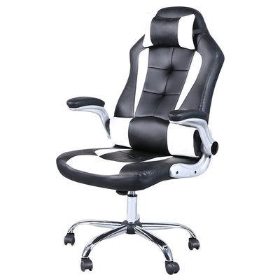 Chaise de jeu de style contemporain avec repose-tête et accoudoirs réglables Blanc