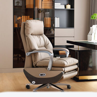 Chaise de bureau électrique à levage réglable avec accoudoirs et repose-pieds auto-attachés