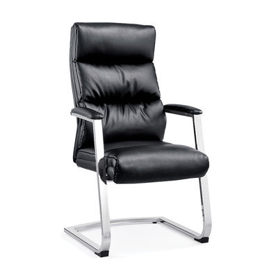 Chef fournitures de bureau chaise de bureau noire haute arrière en cuir authentique et OEM pour la société