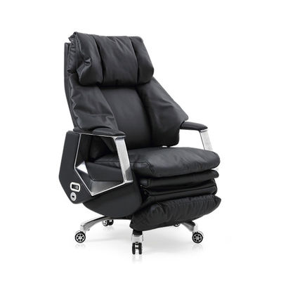 Chaise d'ordinateur automatique à dos haut en cuir chaise de bureau inclinable pour gros et grands utilisateurs