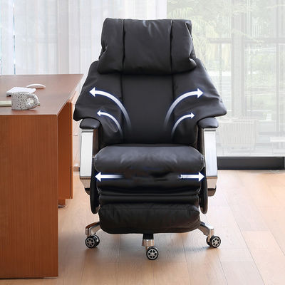 Chaise d'ordinateur automatique à dos haut en cuir chaise de bureau inclinable pour gros et grands utilisateurs