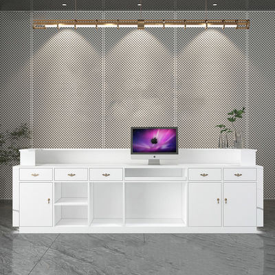 Simplicité Bureau de caisse en acier inoxydable stylistique pour salon de beauté magasin de vêtements 10