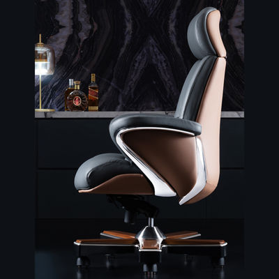 Chaise élévatrice à fonction de levage réglable Italian Light Luxury Leather Boss Office Chair