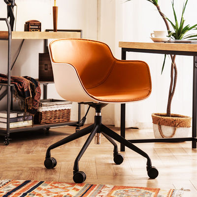 Chaise pour visiteurs de bureau avec élévation verticale réglable en hauteur et matériau en cuir technique