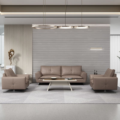 Meubles de bureau Sofa sectionnel modulaire en cuir gris pour la collaboration au bureau