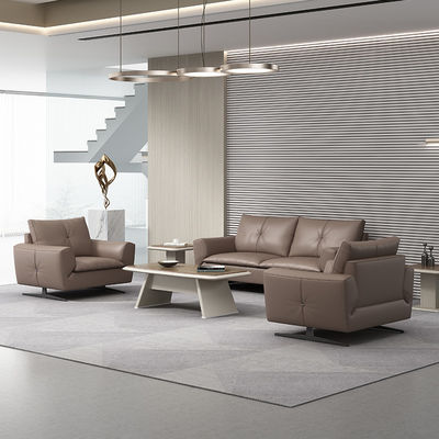 Couchette sectionnelle en cuir gris pour canapé modulaire dans l'assemblage de meubles de bureau scolaire