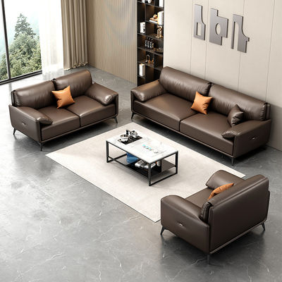 Sofa de bureau en cuir contemporain salle de conférence sectionnelle ensemble 1 1 2 avec table à thé OEM