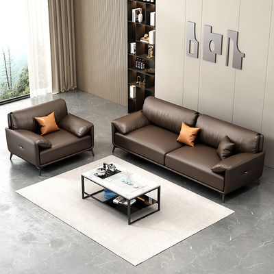 Sofa de bureau en cuir contemporain salle de conférence sectionnelle ensemble 1 1 2 avec table à thé OEM