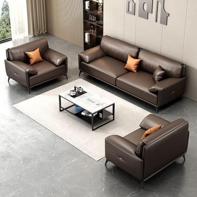 Sofa de bureau en cuir contemporain salle de conférence sectionnelle ensemble 1 1 2 avec table à thé OEM