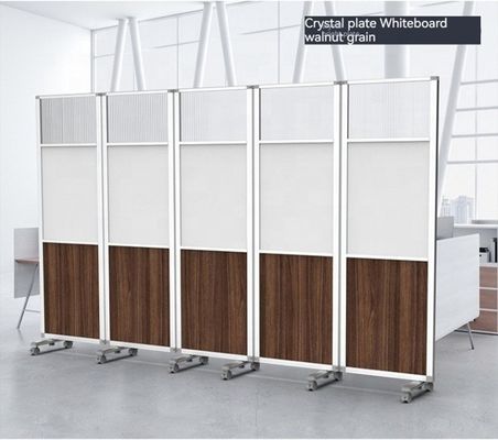 Diviseur de salle de bureau portable moderne sur roues avec mur de séparation à écran pliable