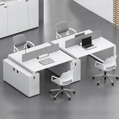 Meubles de bureau bureau blanc simple bureau d'ordinateur pour 6 personnes dans les locaux commerciaux