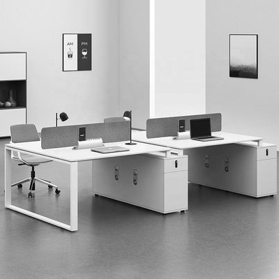 Meubles de bureau bureau blanc simple bureau d'ordinateur pour 6 personnes dans les locaux commerciaux