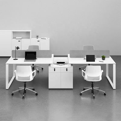 Meubles de bureau bureau blanc simple bureau d'ordinateur pour 6 personnes dans les locaux commerciaux