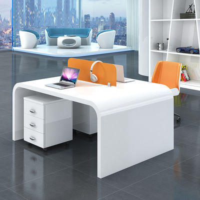 Emballage du courrier Bureau de bureau moderne simple en laque blanche pour 4 personnes