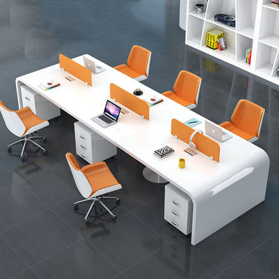 Emballage du courrier Bureau de bureau moderne simple en laque blanche pour 4 personnes