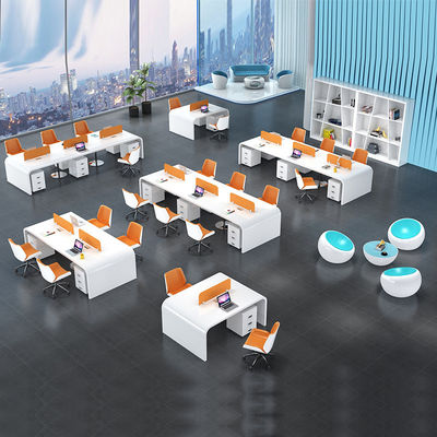 Emballage du courrier Bureau de bureau moderne simple en laque blanche pour 4 personnes