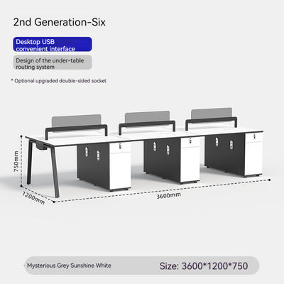 Tableau de bureau et de chaise pour le personnel Design moderne pour six personnes dans le commerce