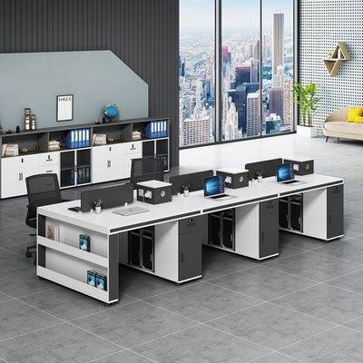Station de travail de bureau simple de conception moderne avec 2 4 6 chaises et bureau combinés