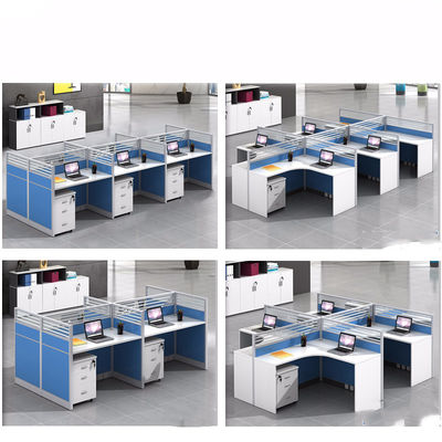 Meubles de bureau modulaires et personnalisables Station de travail à écran pour 4 personnes avec espace de bureau