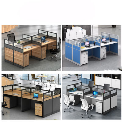 Meubles de bureau modulaires et personnalisables Station de travail à écran pour 4 personnes avec espace de bureau
