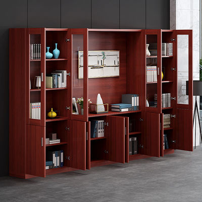 Armoire à livres de bureau en bois stylistique Armoire à données de fichiers pour stockage et affichage commercial