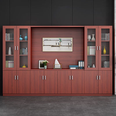 Armoire à livres de bureau en bois stylistique Armoire à données de fichiers pour stockage et affichage commercial