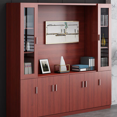 Armoire à livres de bureau en bois stylistique Armoire à données de fichiers pour stockage et affichage commercial