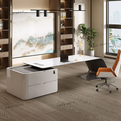 ISO9001/ISO14001 Certifié MDF Laque de boulangerie Table de travail Directeur Bureau avec tiroir