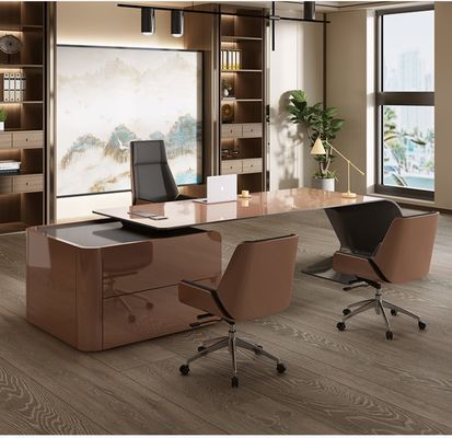 ISO9001/ISO14001 Certifié MDF Laque de boulangerie Table de travail Directeur Bureau avec tiroir