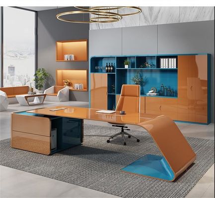 ISO9001/ISO14001 Certifié MDF Laque de boulangerie Table de travail Directeur Bureau avec tiroir