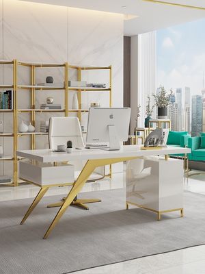 Meubles commerciaux design moderne lumière de luxe bureau de chef avec processus de laque de cuisson