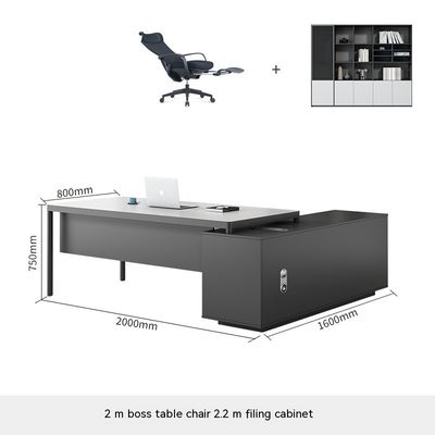 Moderne en forme de L PANEL Bois mobilier de bureau administratif Bureau et chaise pour le patron PDG